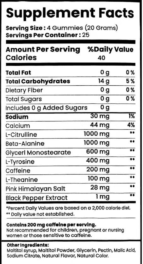 Smash Pre-Workout Gummies, Great Taste|Pre Workout|Mass For Life|