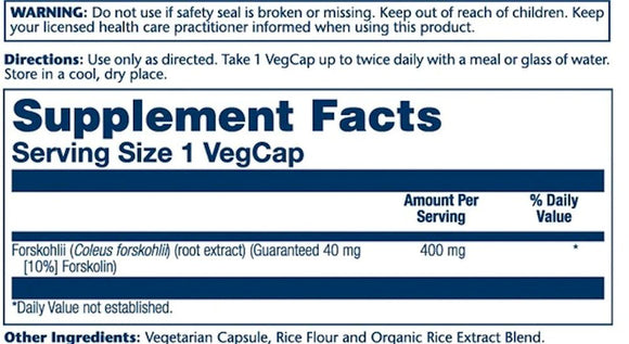 Solaray Super Forskohlii 60 VCaps|Lean Muscle|Mass For Life|