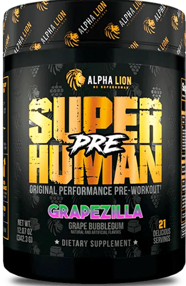Alpha Lion SuperHuman Pre Performance Pre-Workout 42 Servings grape
