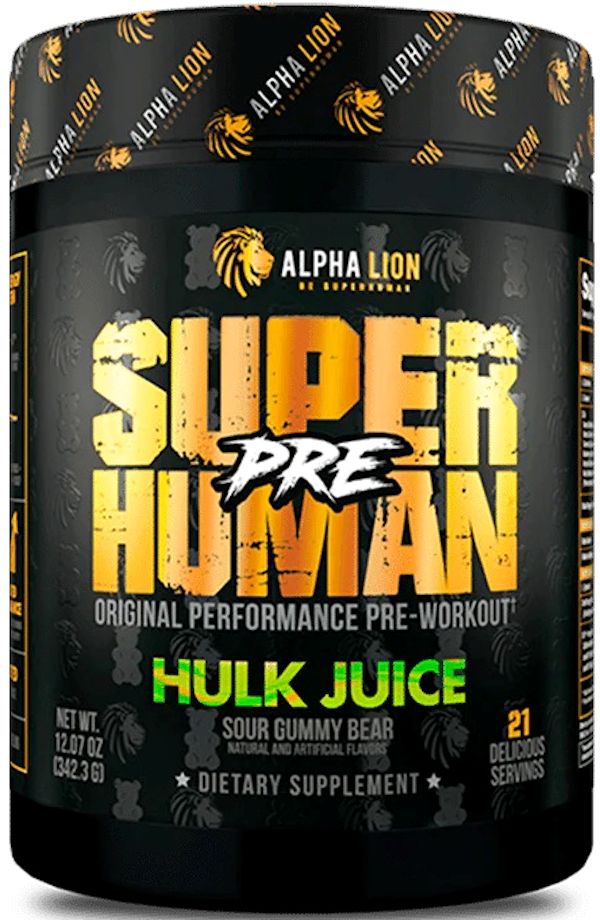 Alpha Lion SuperHuman Pre Performance Pre-Workout 42 Servings hulk