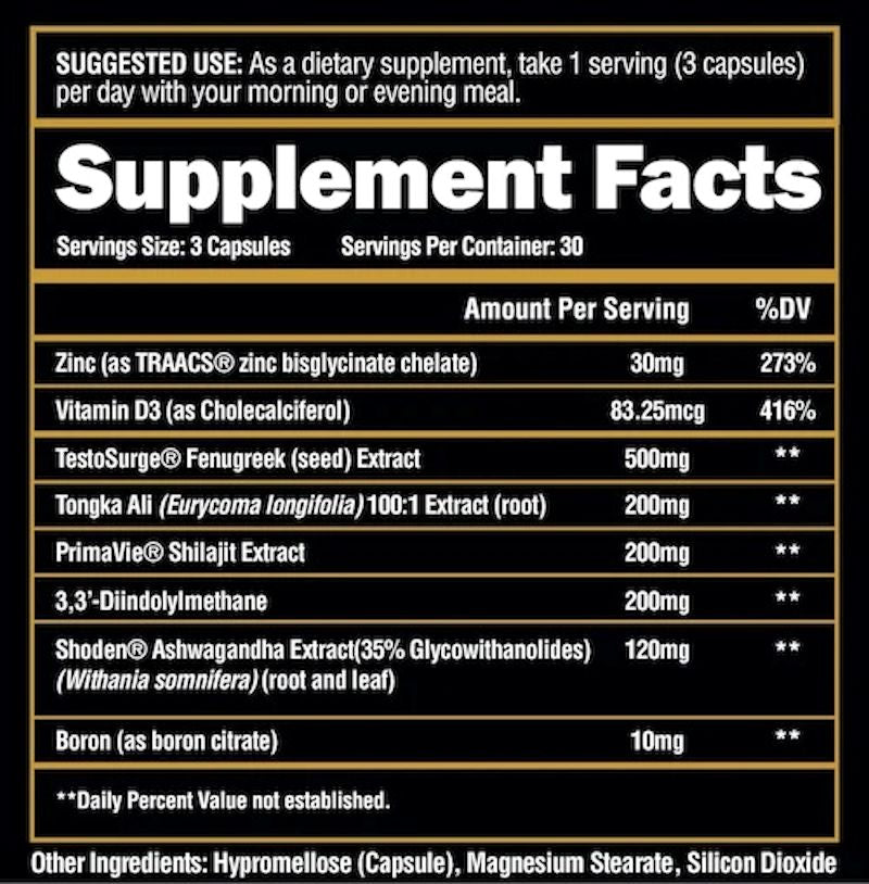 Alpha Lion Superhuman Test All Natural 90 Capsules fact