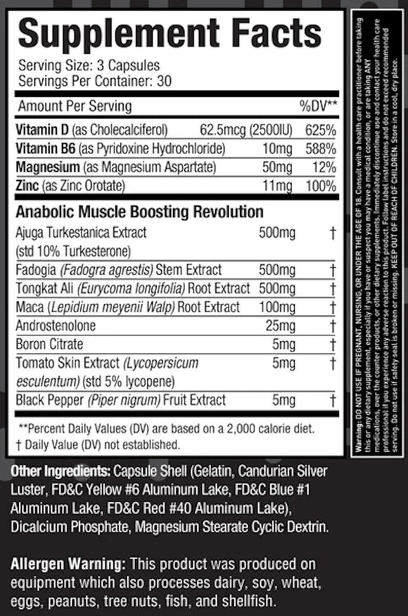 MuscleSport TEST BLACK 90 Caps Natural Testosterone Booster|Test Booster|Mass For Life|