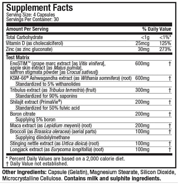 MuscleTech Test HD Elite 120 Capsules|Fat Burner|Mass For Life|