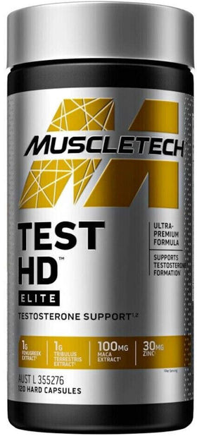 MuscleTech Test HD Elite 120 Capsules|Fat Burner|Mass For Life|