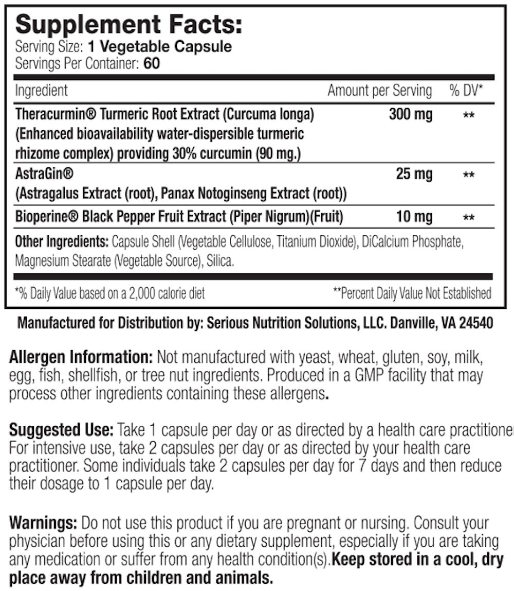SNS Serious Nutrition Solutions Theracurmin XT - 60 Capsules|Mass For Life|Joint Support