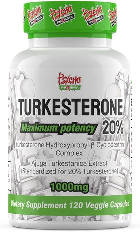 Psycho Pharma Turkesterone 120 caps|Fat Burner|Mass For Life|