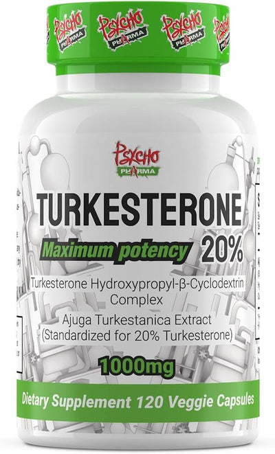 Psycho Pharma Turkesterone 120 caps|Fat Burner|Mass For Life|