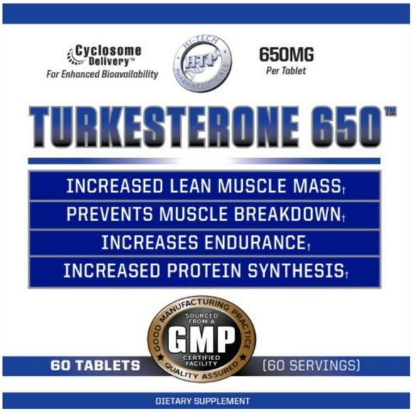 Hi-Tech Pharmaceuticals Turkesterone 650|Test Booster|Mass For Life|