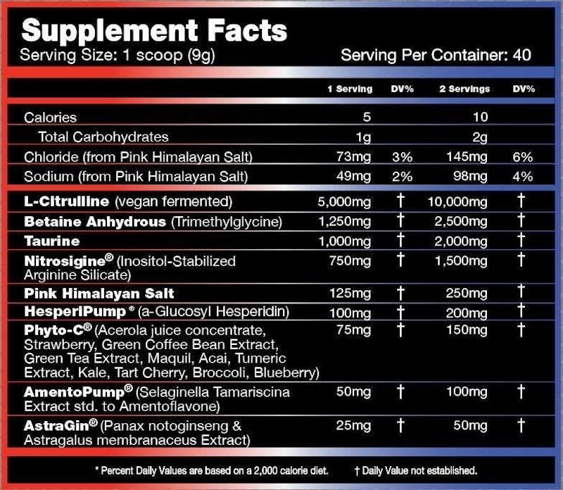 Performax Labs VasoMax Grand Pre Max fact