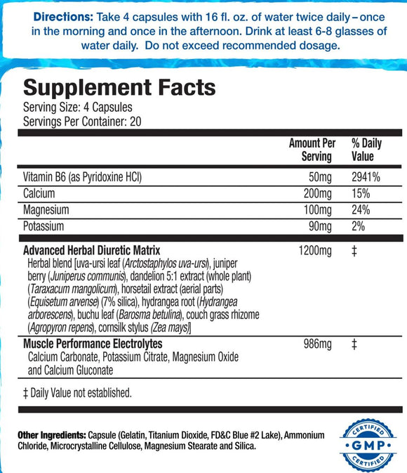 MHP Xpel Caffeine Free 80 Caps|Diuretics|Mass For Life|