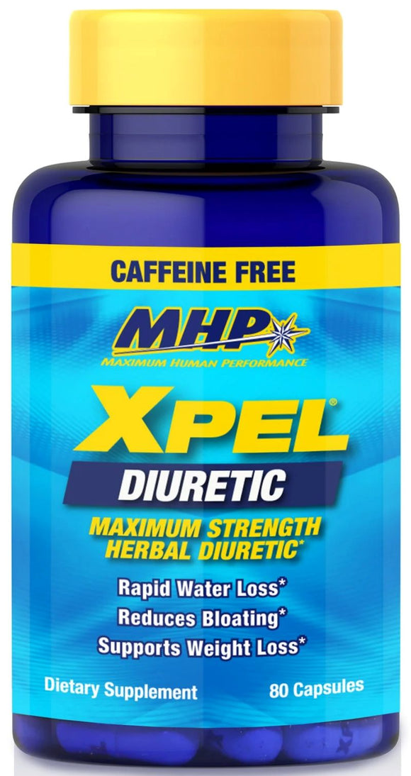 MHP Xpel Caffeine Free 80 Caps|Diuretics|Mass For Life|
