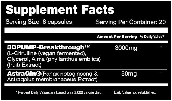 Performax Labs 3DPump Max Muscle Pumps facts