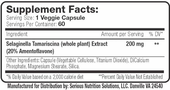 SNS Serious Nutrition Solutions Amentoflavone XT|Muscle Pumps|Mass For Life|