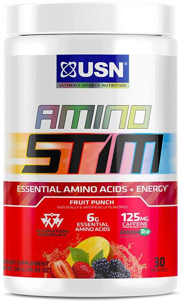 USN Amino Stim Essential Amino Acid+ Energy 30 servings|BCAA|Mass For Life|