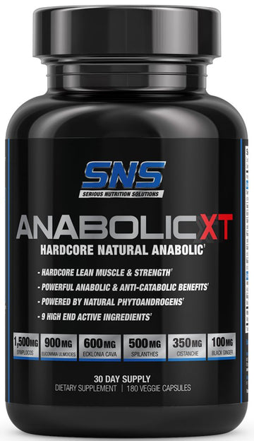 SNS Serious Nutrition Solutions Anabolic XT | 180 Veg-Caps|Muscle Growth|Mass For Life|