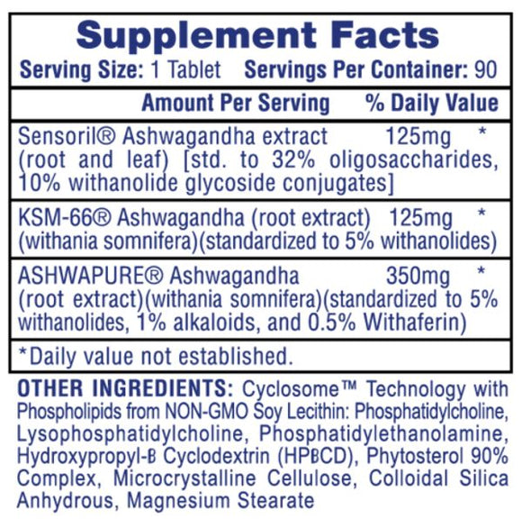 Hi-Tech Pharmaceuticals Ashwagandha 90 tabs|Stress Aid|Mass For Life|