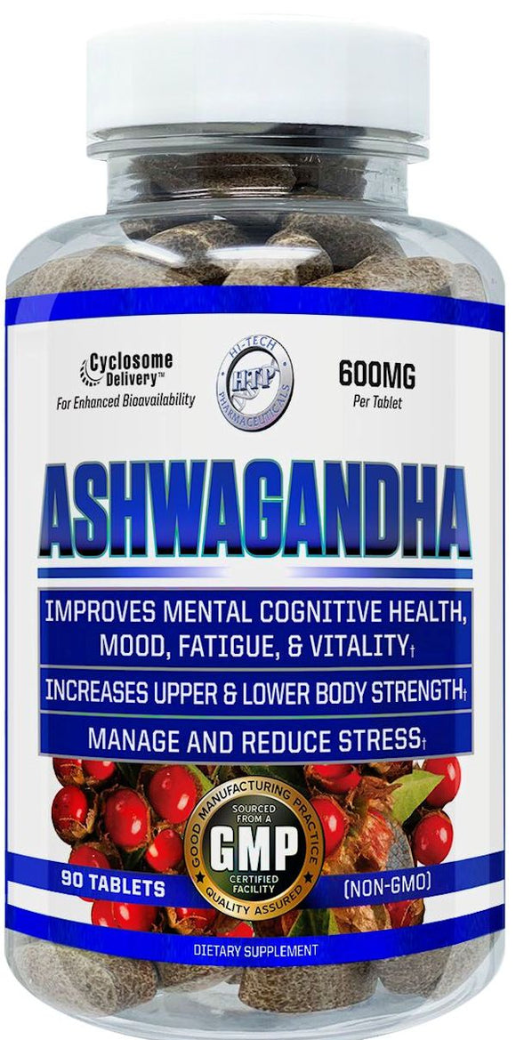 Hi-Tech Pharmaceuticals Ashwagandha 90 tabs|Stress Aid|Mass For Life|