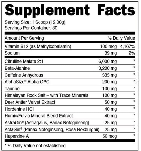 DAS Labs Bucked Up BAMF Black High Stimulant Nootropic Pre-Workout|Pre-Workout|Mass For Life|