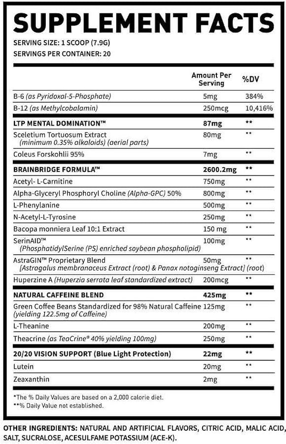 Man Sports BrainBridge Focus Pre-workout|Focus|Mass For Life|
