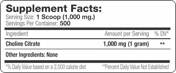 SNS Serious Nutrition Solutions Choline Citrate Powder|Stress Aid|Mass For Life|