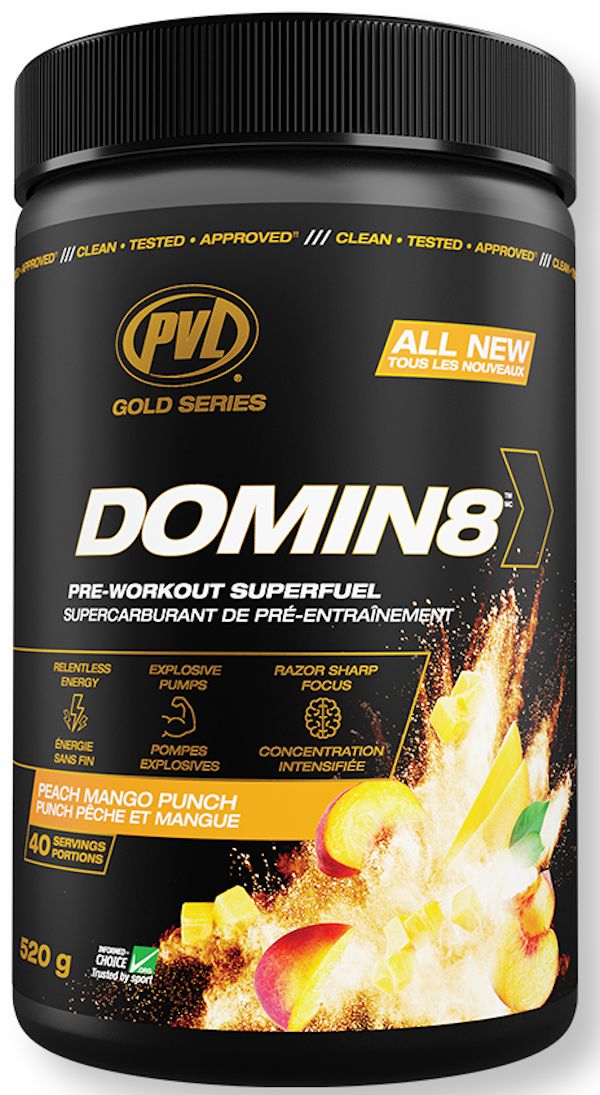 PVL Domin8  pre-workout Peach Mango Punch