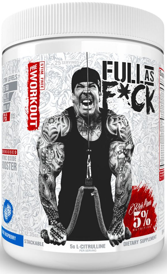 5% Nutrition Full As F*ck Non-Stim Pre-Workout 30 Servings|Citrulline|Mass For Life|