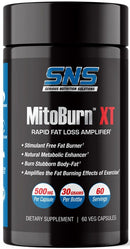 SNS Serious Nutrition Solutions MitoBurn XL 60 Veggie-Caps|Fat Burner|Mass For Life|
