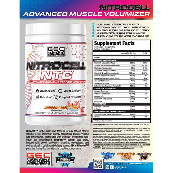 GEC NTC Nitrocell|Pre-Workout|Mass For Life|
