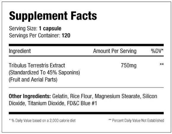 SNS Serious Nutrition Solutions Tribulus-750 Test Booster 120 Caps|Tribulus|Mass For Life|