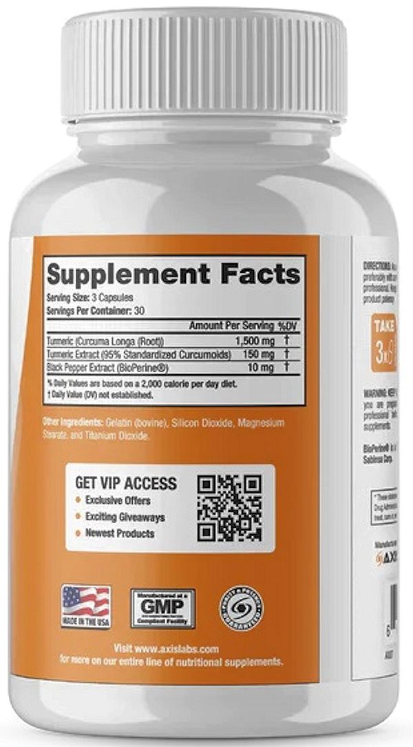 Axis Labs Turmeric Curcumin joint pain