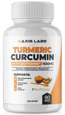 Axis Labs Turmeric Curcumin with Bioperine|Joint Support|Mass For Life|