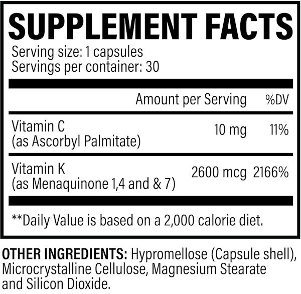 Revive MD Vitamin K2 Bone Health veg-cap fact