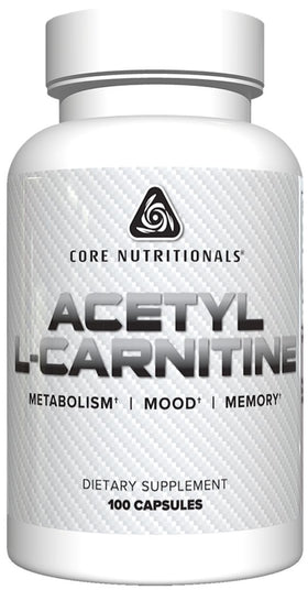 Core Nutritionals Acetyl L-Carnitine 100 Capsules|Fat Burner|Mass For Life|