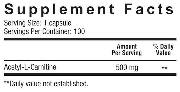 Core Nutritionals Acetyl L-Carnitine Fat Burner 100 Caps facts
