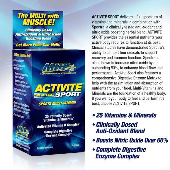 MHP Activite Sport Multi Vitamin 120 Tabs|Multi Vitamin|Mass For Life|