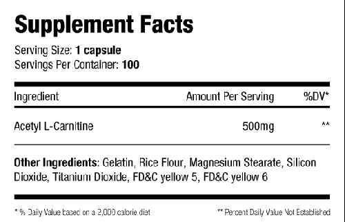 SNS Carnitine SNS Alcar-500 L-Carnitine fat burner Fact