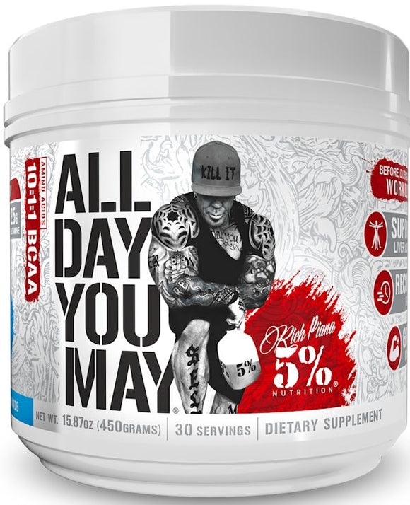 5% Nutrition All Day You May 30 Servings|BCAA|Mass For Life|