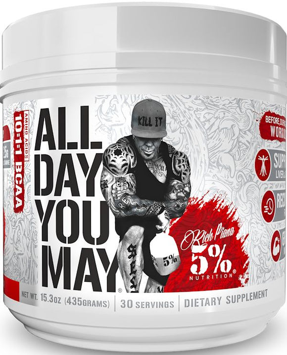 5% Nutrition All Day You May 30 Servings|BCAA|Mass For Life|