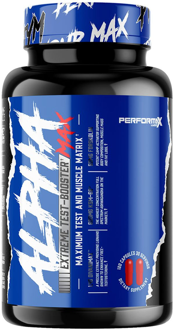 Performax Labs AlphaMax 120 Capsules|Test Booster|Mass For Life|