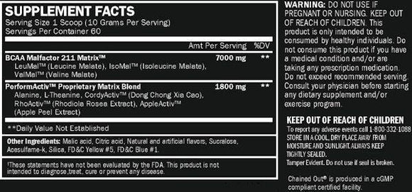 ALRI Chain'D Out 60 servings|BCAAs|Mass For Life|