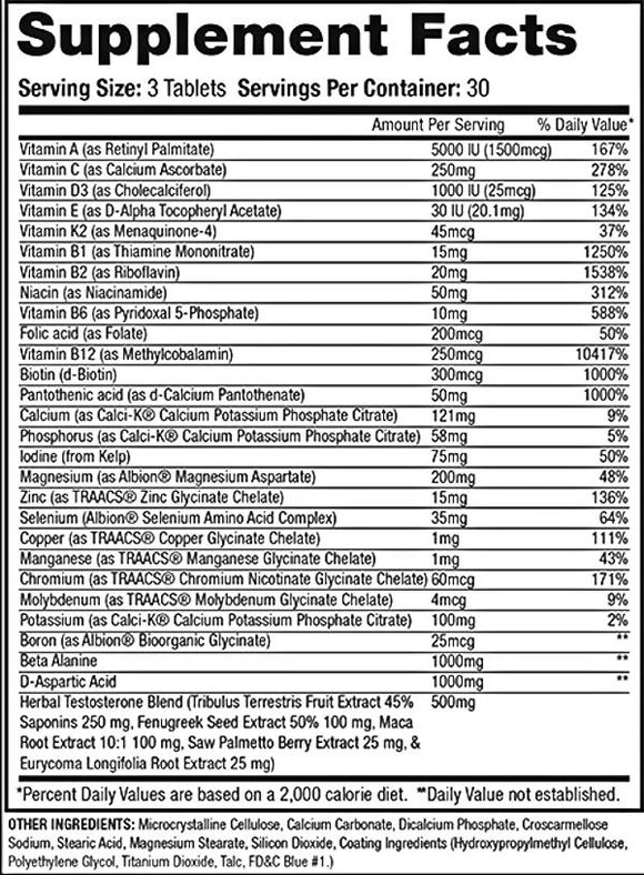 Gaspari Nutrition Anavite XT Xtreme Test|Multi Vitamin|Mass For Life|