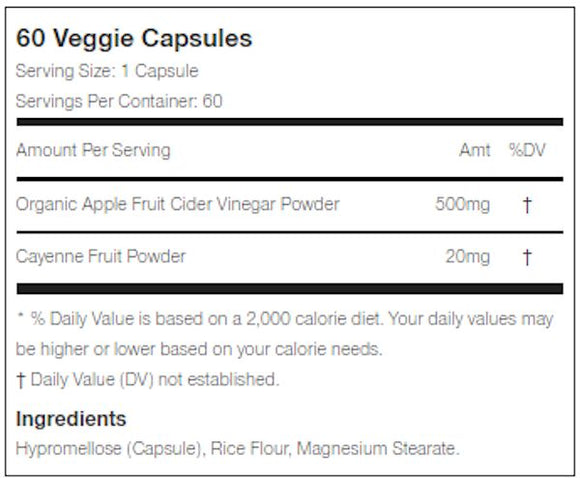 USN Apple Cider Vinegar with Cayenne Pepper|Fat Burner|Mass For Life|