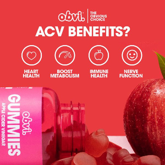 Obvi Apple Cider Vinegar Gummies|Fat Burner|Mass For Life|