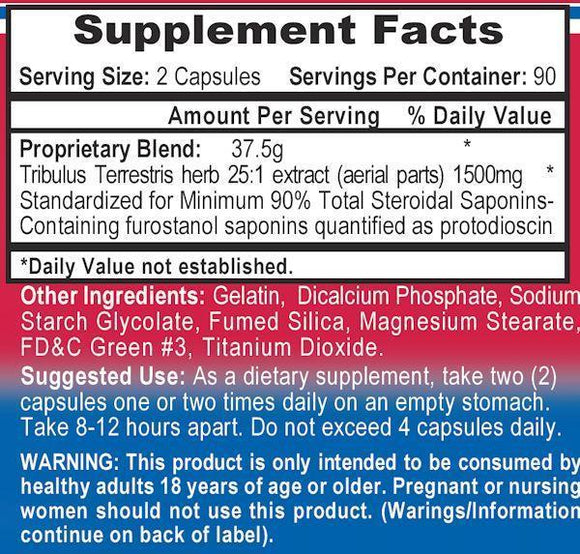 APS Nutrition Tribulus 1500 90 ct|Test Booster|Mass For Life|