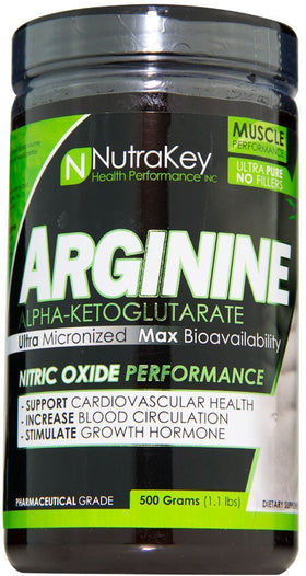 NutraKey Arginine AKG Powder 500gms|Arginine|Mass For Life|