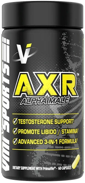 VMI Sports AXR Alpha Male Testosterone Support 60 Capsules|Test Booster|Mass For Life|