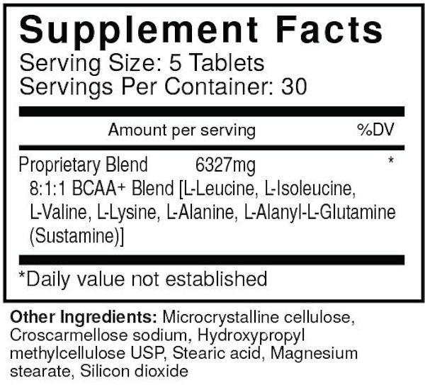 USP Labs BCAA Supreme 150 Tablets fact