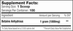 SNS Serious Nutrition Solutions Betaine Anhydrous 100 grams