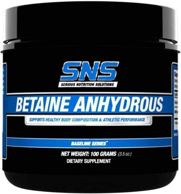SNS Serious Nutrition Solutions Betaine Anhydrous 100 grams|Betaine Anhydrous|Mass For Life|