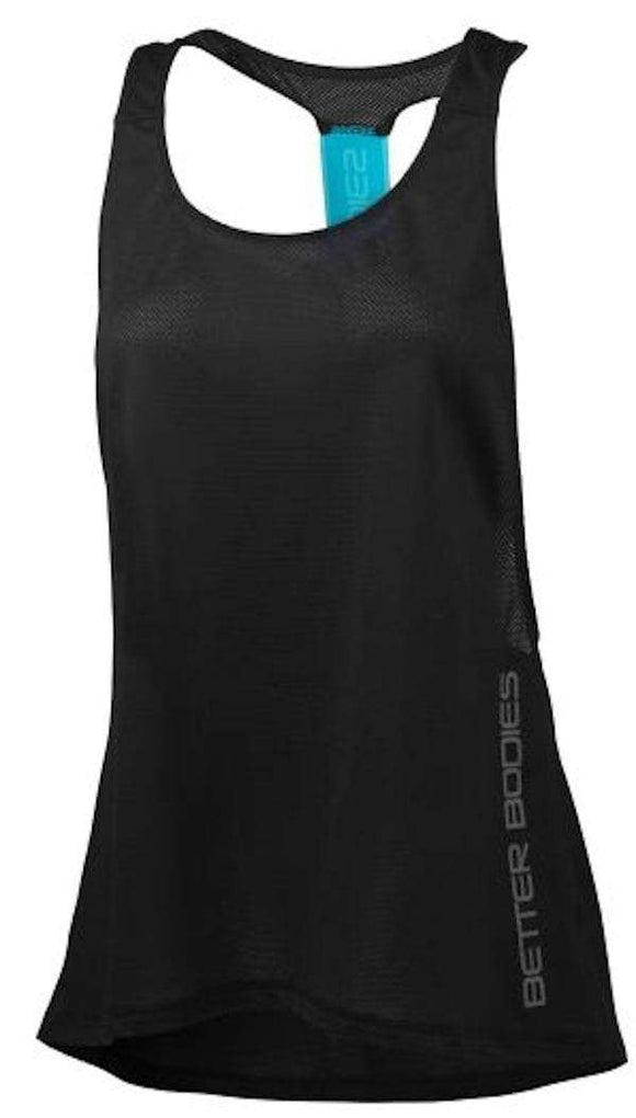 Better Bodies Women's Athlete Mesh Tank Black/Turquoise|Women's Clothing|Mass For Life|